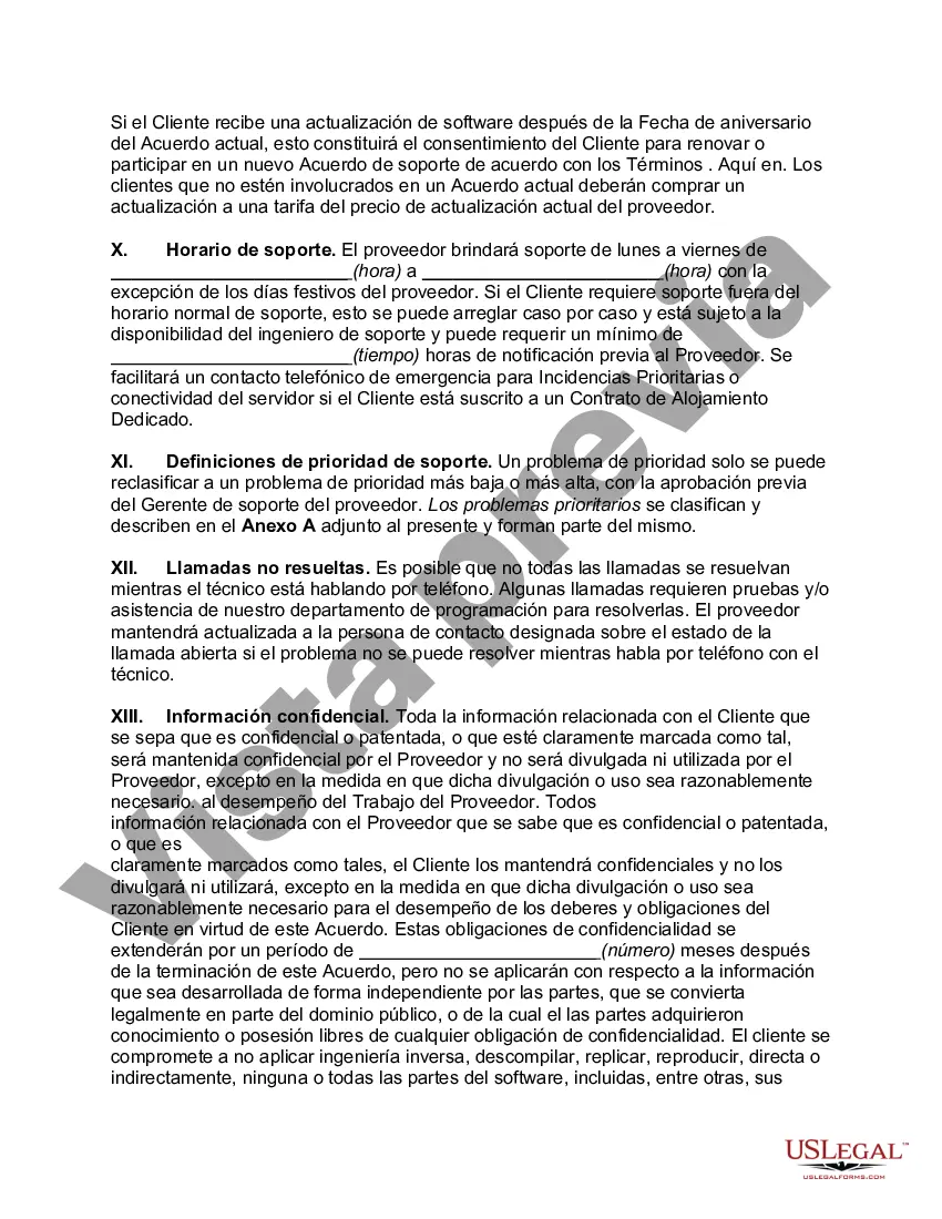 Preview Acuerdo de soporte y mantenimiento de software