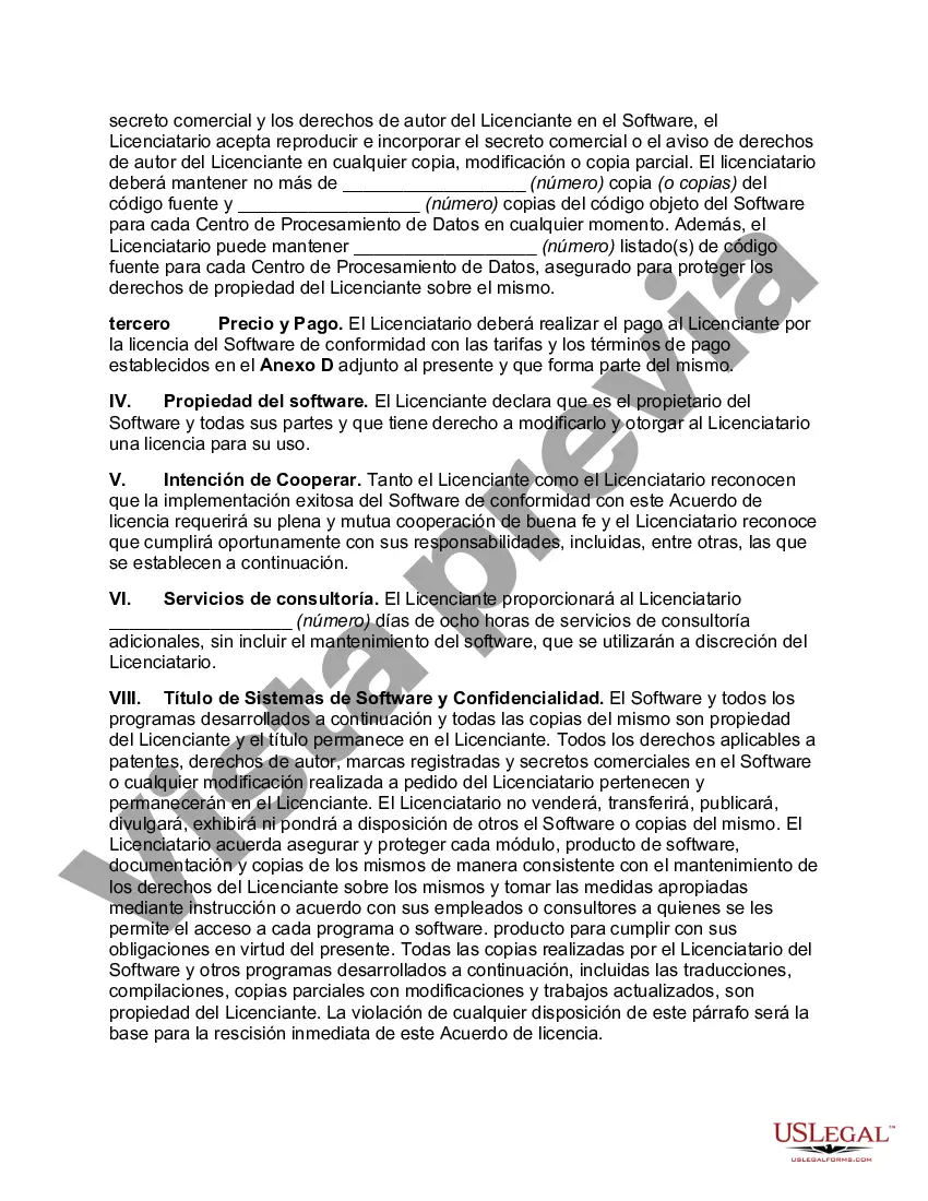 Preview Acuerdo de licencia de software orientado al proveedor