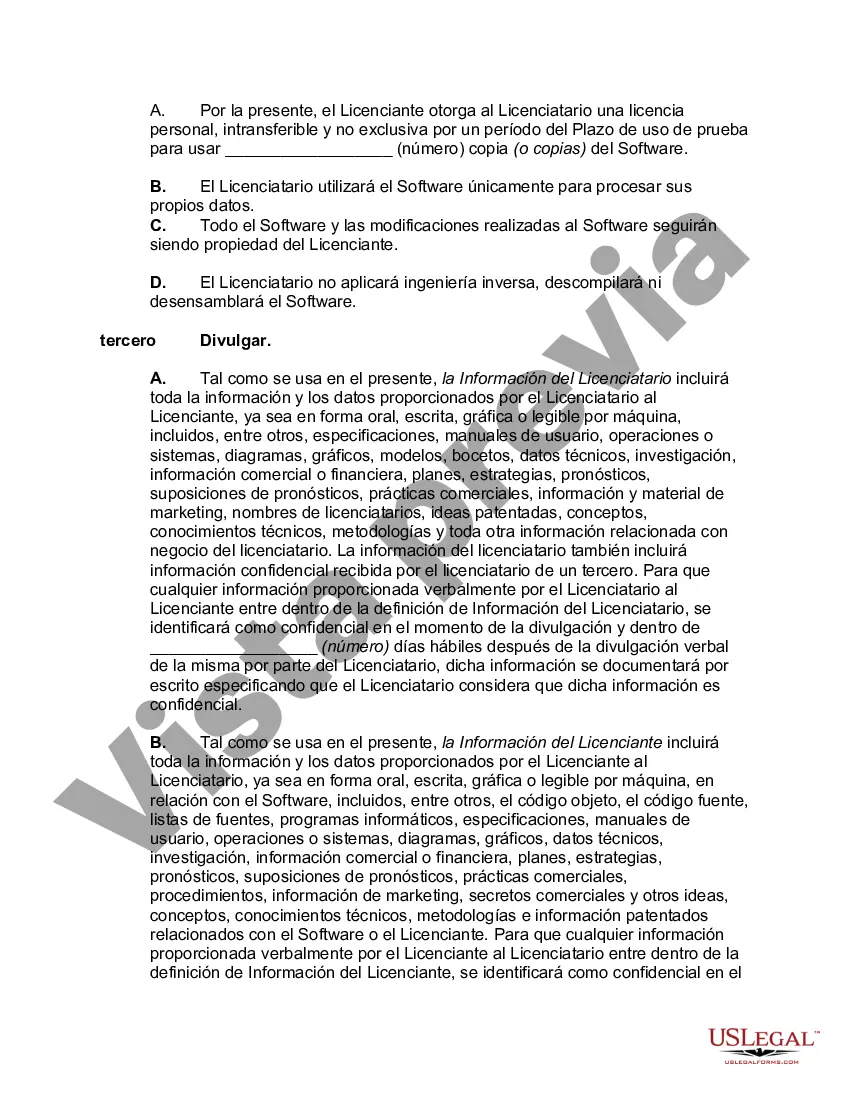 Preview Acuerdo de licencia de uso de prueba del programa de software informático