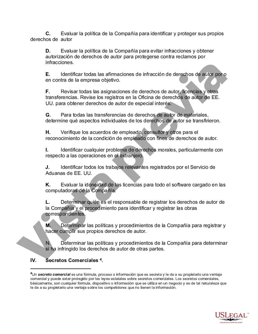 Preview Lista de verificación para auditoría de propiedad intelectual
