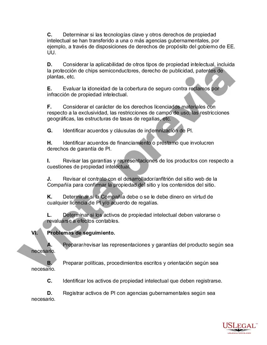 Preview Lista de verificación para auditoría de propiedad intelectual