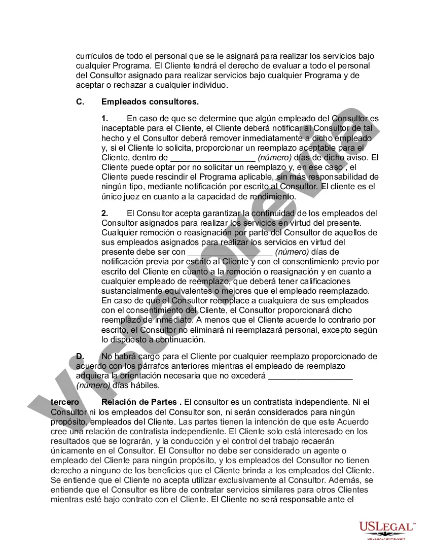 Preview Acuerdo estándar orientado al cliente para servicios de consultoría