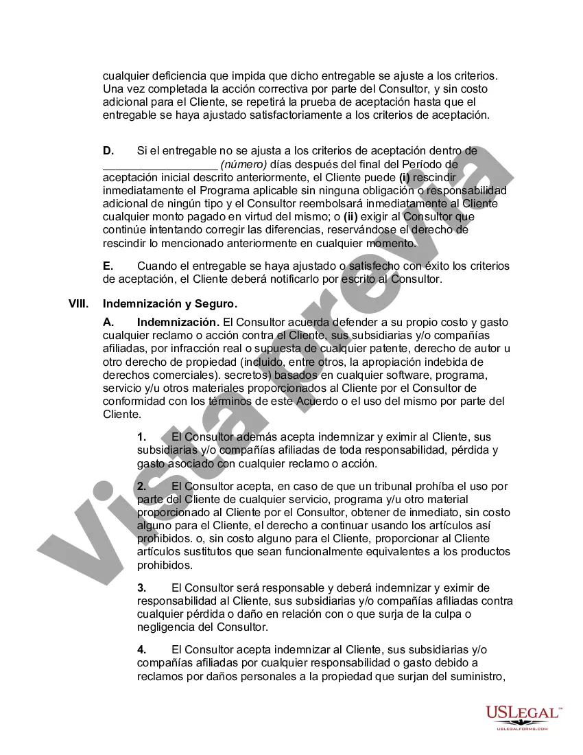 Preview Acuerdo estándar orientado al cliente para servicios de consultoría