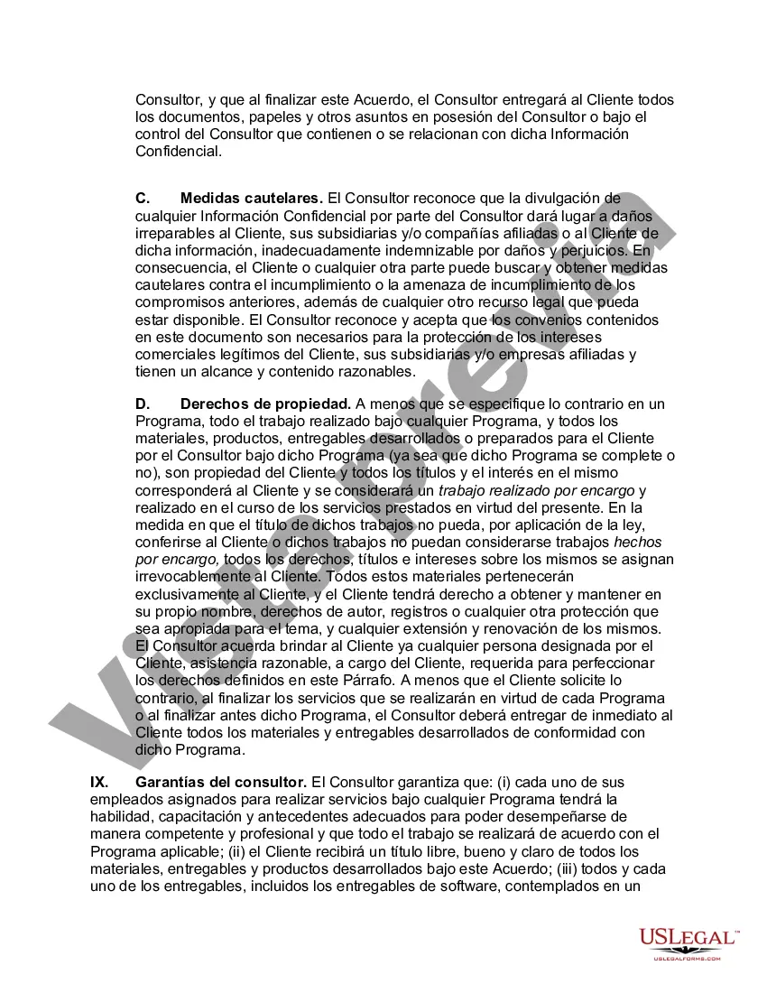 Preview Acuerdo estándar orientado al cliente para servicios de consultoría