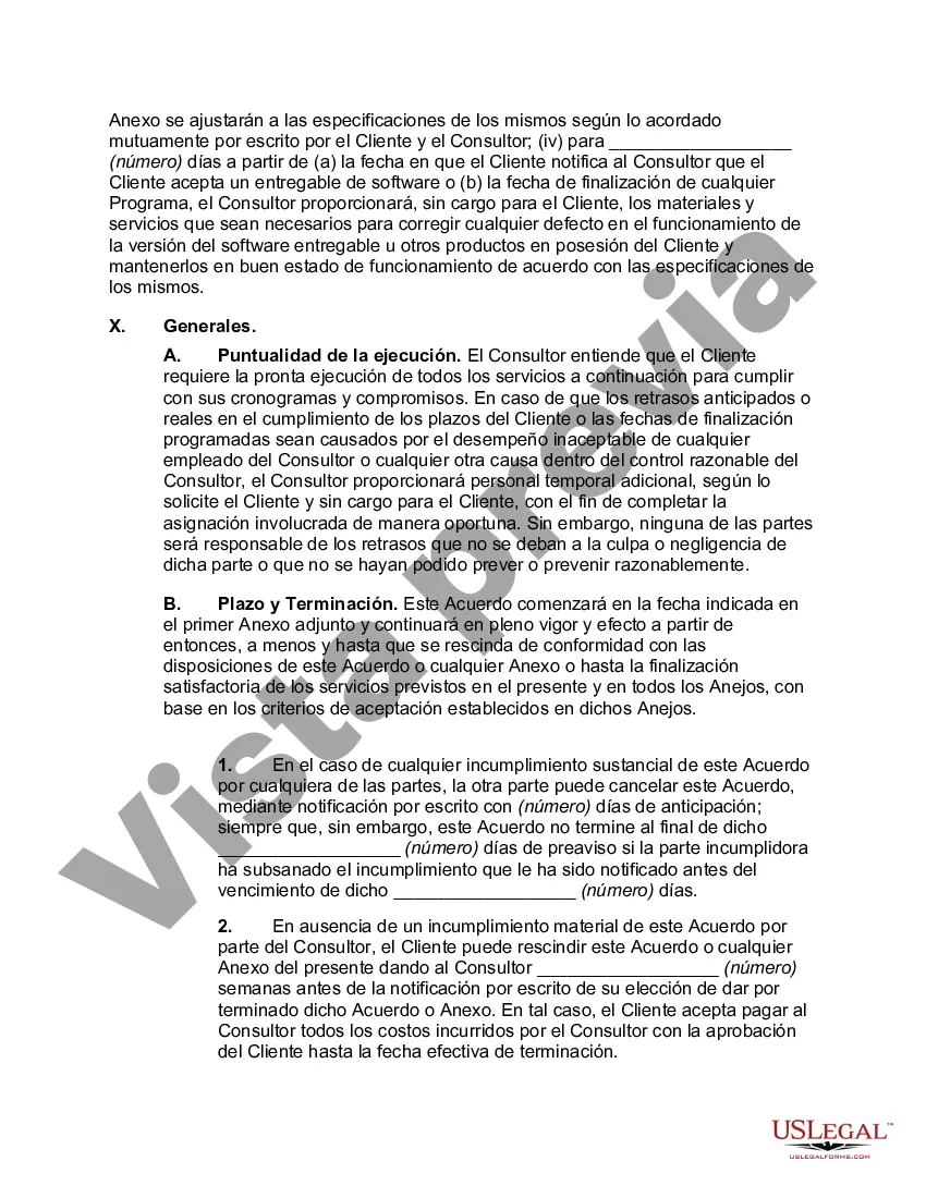 Preview Acuerdo estándar orientado al cliente para servicios de consultoría