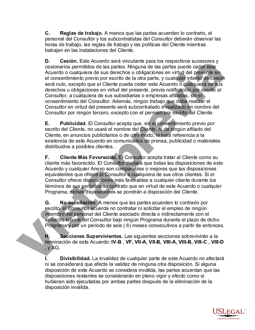 Preview Acuerdo estándar orientado al cliente para servicios de consultoría