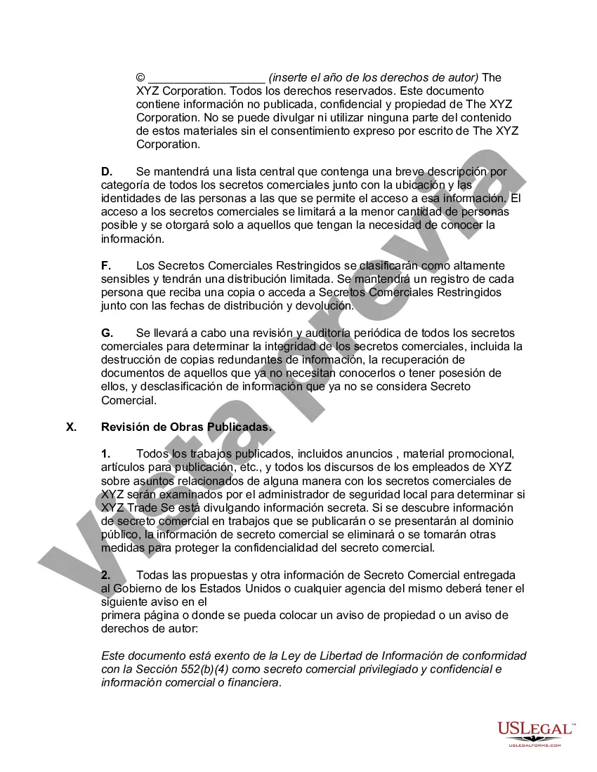 Preview Manual de Políticas de Secretos Comerciales con Empleados, Consultores y Licenciatarios
