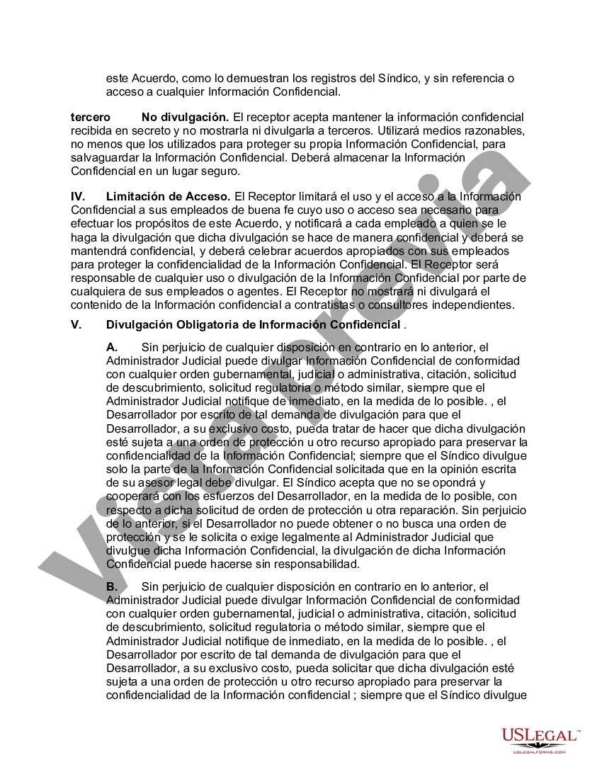 Preview Acuerdo de intercambio de información confidencial entre el desarrollador de software y el distribuidor del receptor