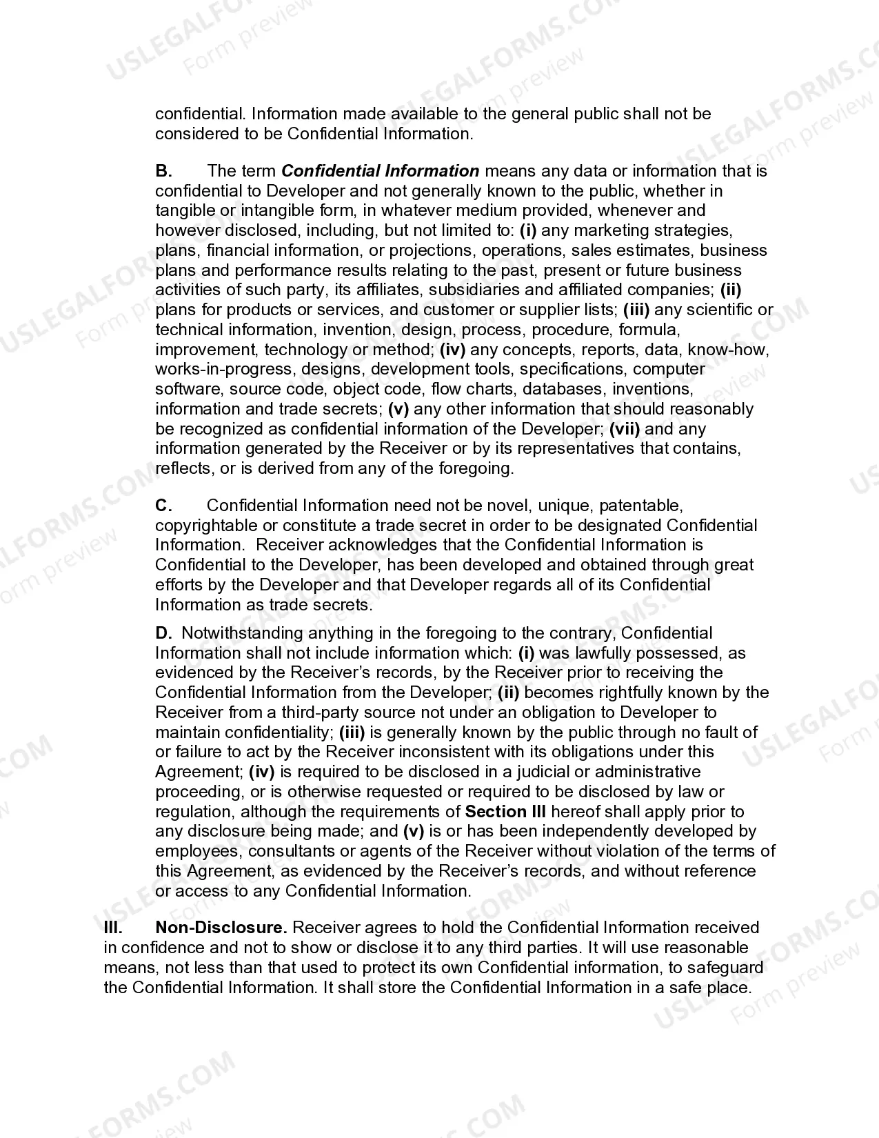 Preview Confidential Information Exchange Agreement Between Software Developer and Receiver Distributor