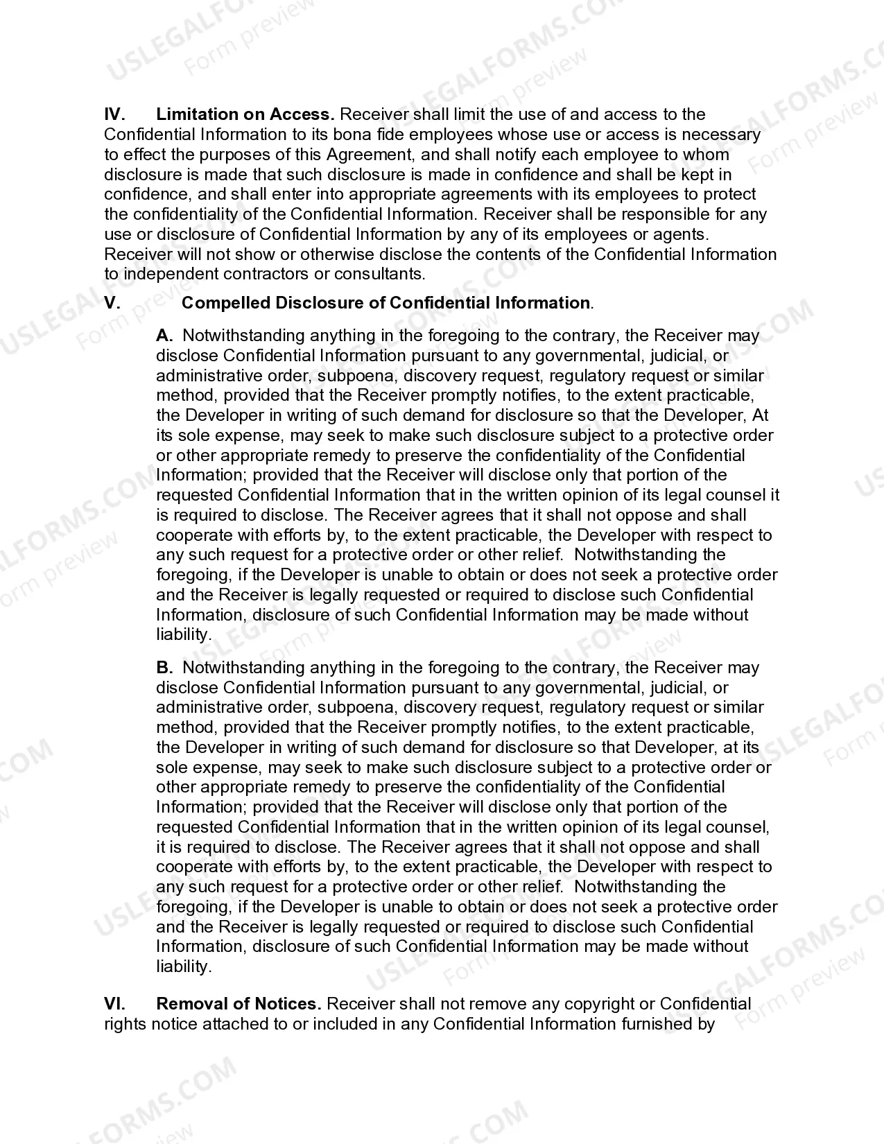 Preview Confidential Information Exchange Agreement Between Software Developer and Receiver Distributor
