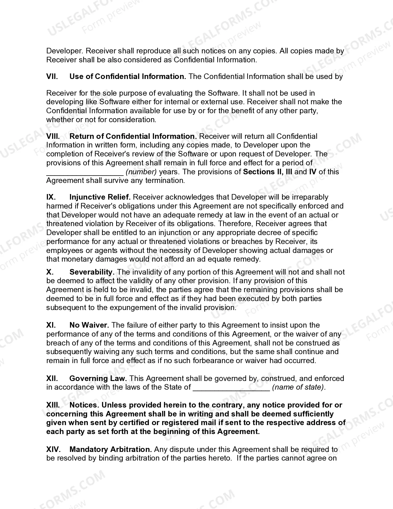 Preview Confidential Information Exchange Agreement Between Software Developer and Receiver Distributor