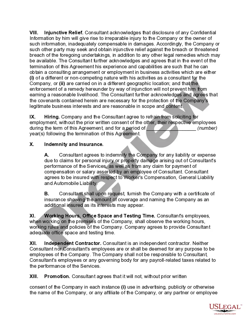 Get Independent Consultant Programming Services General Agreement (User Oriented) Preview Independent Consultant Programming Services General Agreement (User Oriented)
