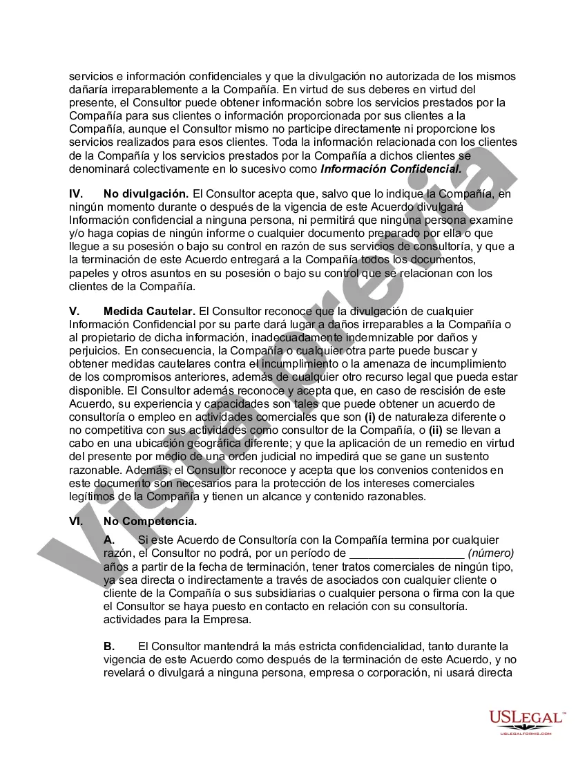 Preview Contrato de Consultoría para Consultor Independiente con Cláusula de No Competencia