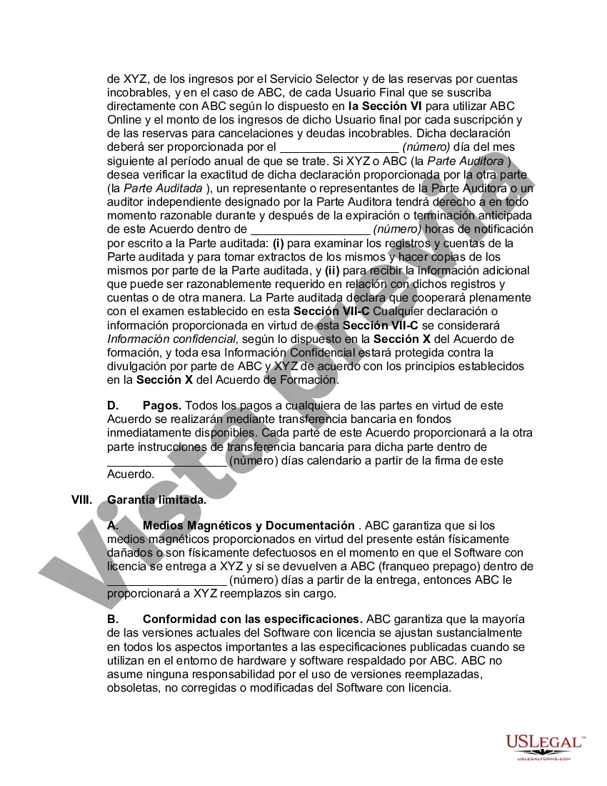 Preview Acuerdo de licencia de software que involucra a terceros