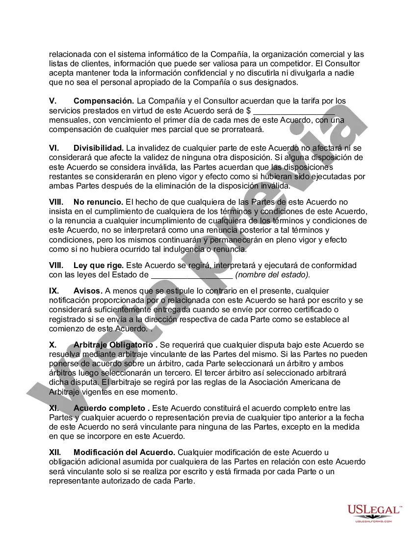 Preview Contrato con Consultor de Servicios de Planificación, Organización y Dirección de Empresas