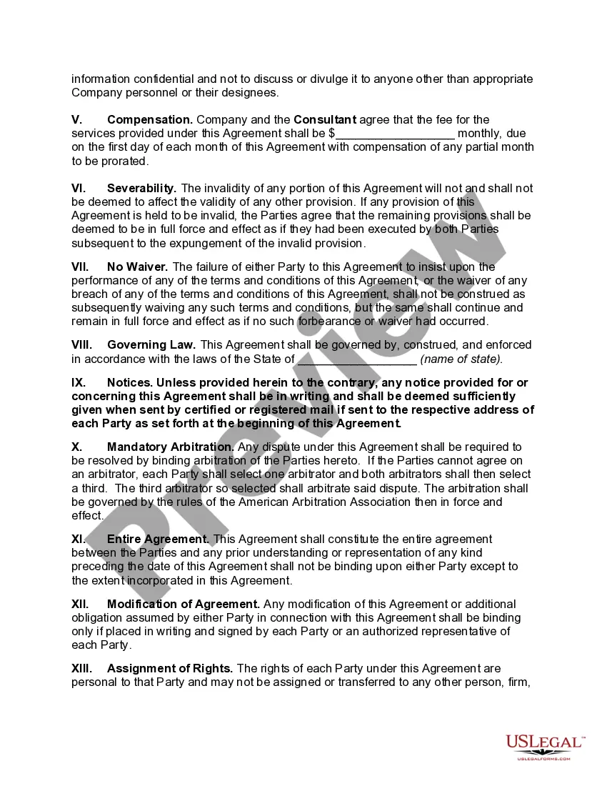 Get Contract with Consultant for Business Planning, Organization and Management Services Preview Contract with Consultant for Business Planning, Organization and Management Services