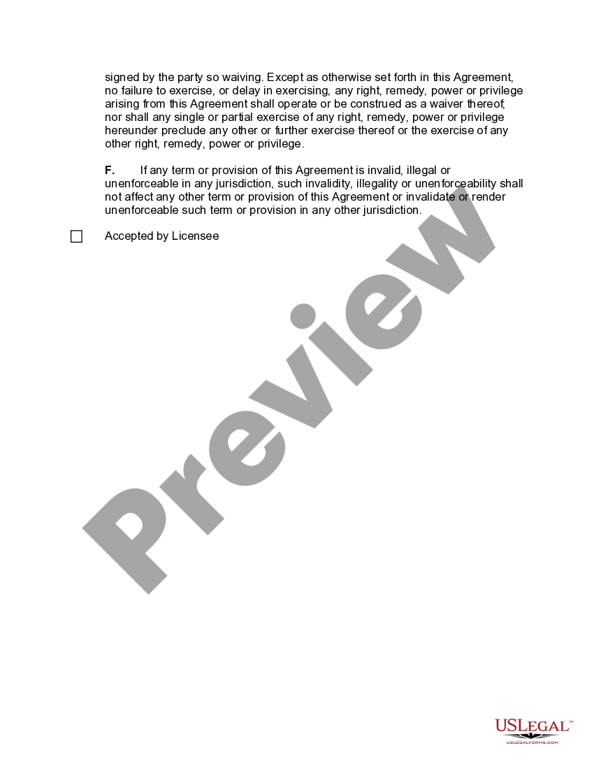 Arizona Shrink Wrap End User Software License Agreement User License