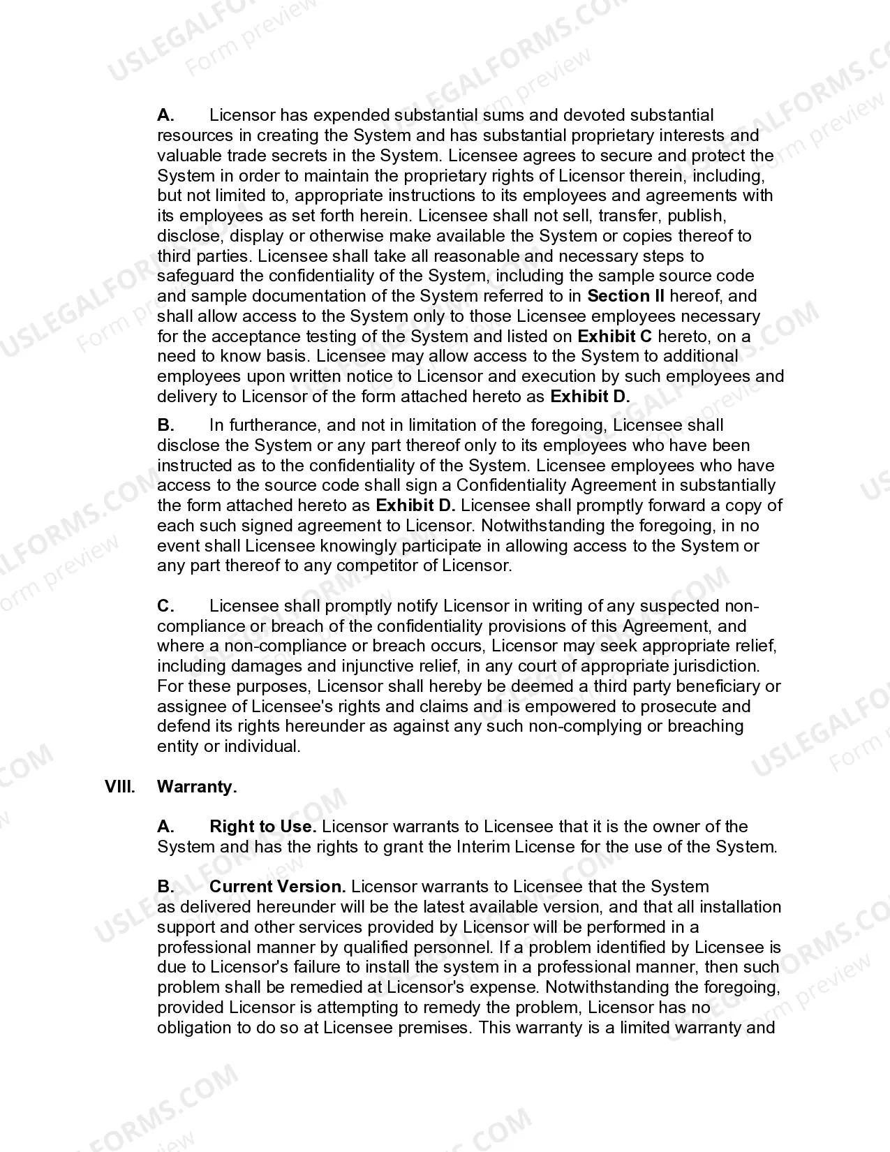 Preview Interim License Agreement