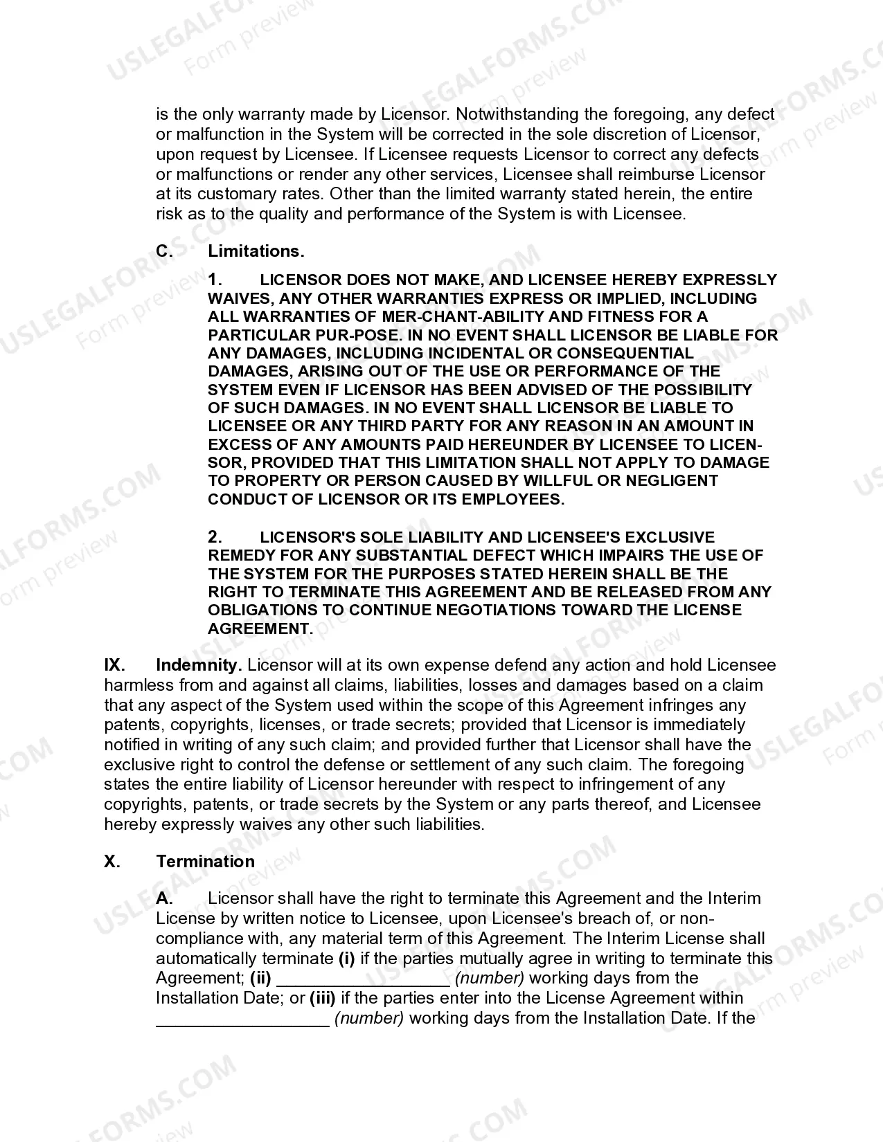 Preview Interim License Agreement