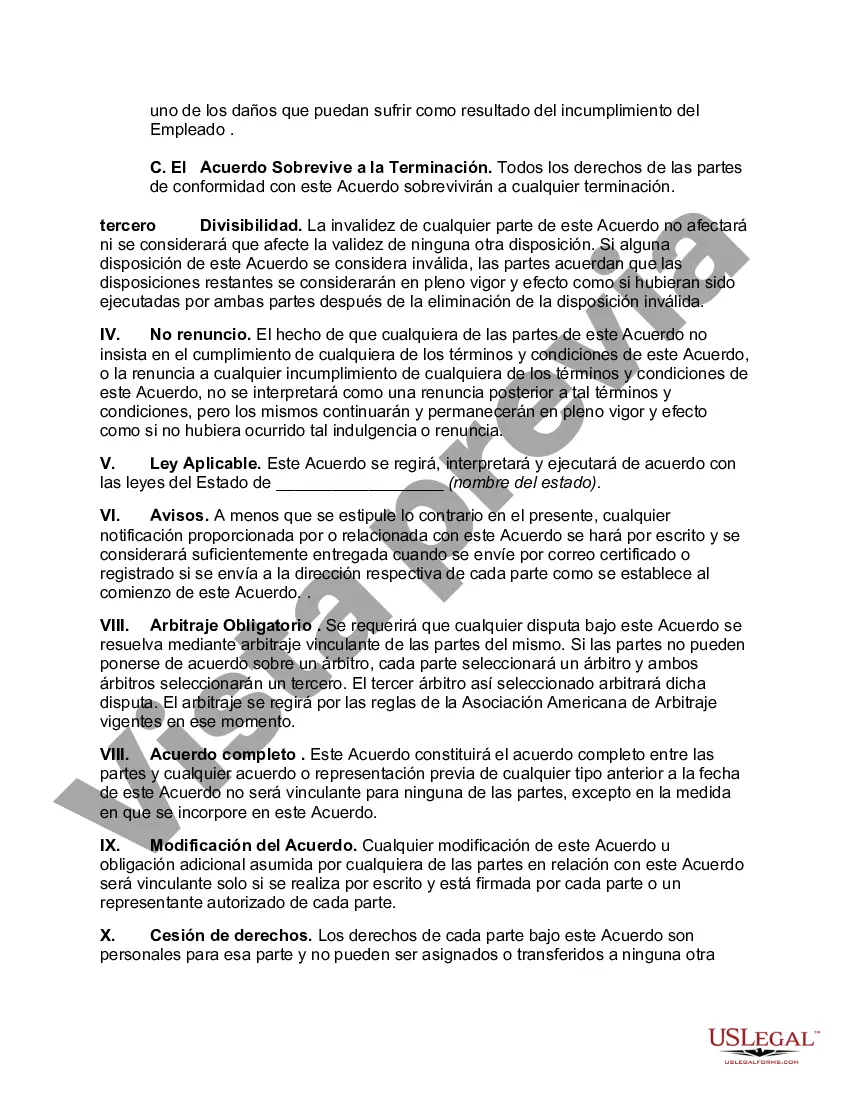 Preview Acuerdo de confidencialidad del empleado