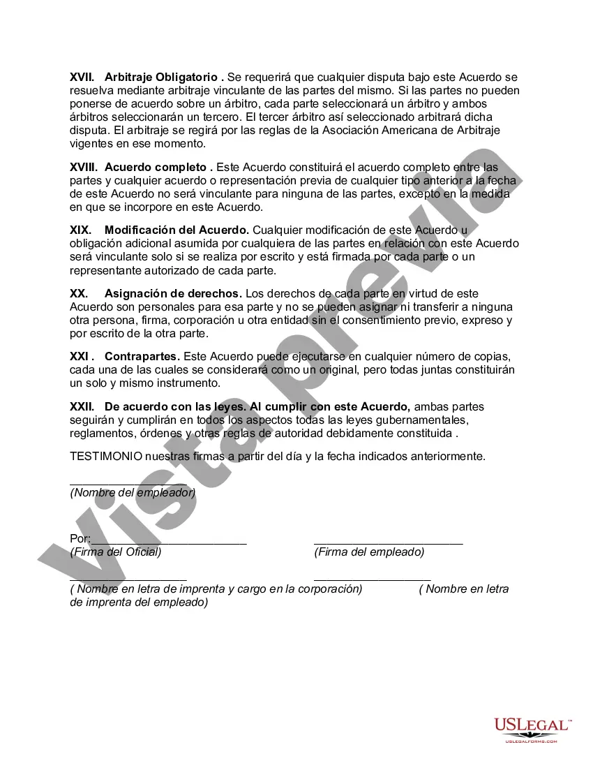 Preview Modelo General de Contrato de Trabajo para Corporación Profesional