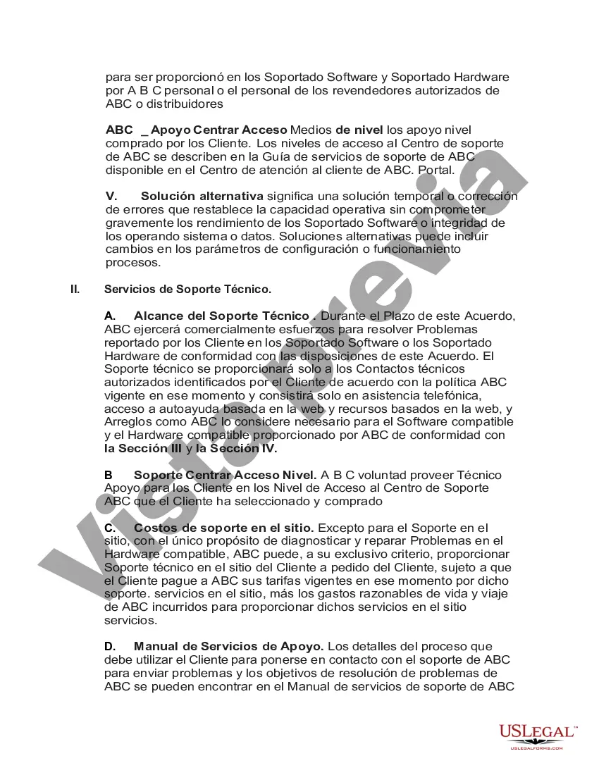 Preview Acuerdo de mantenimiento y soporte técnico de software y hardware