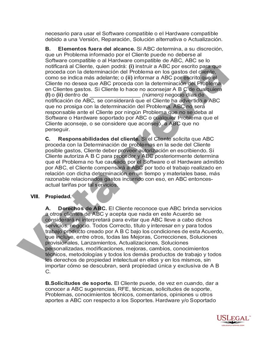 Preview Acuerdo de mantenimiento y soporte técnico de software y hardware