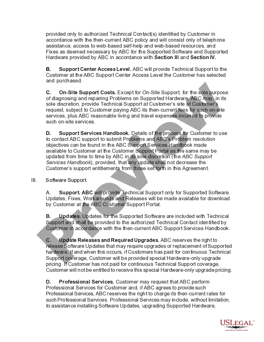 Get Software and Hardware Maintenance and Technical Support Agreement Preview Software and Hardware Maintenance and Technical Support Agreement