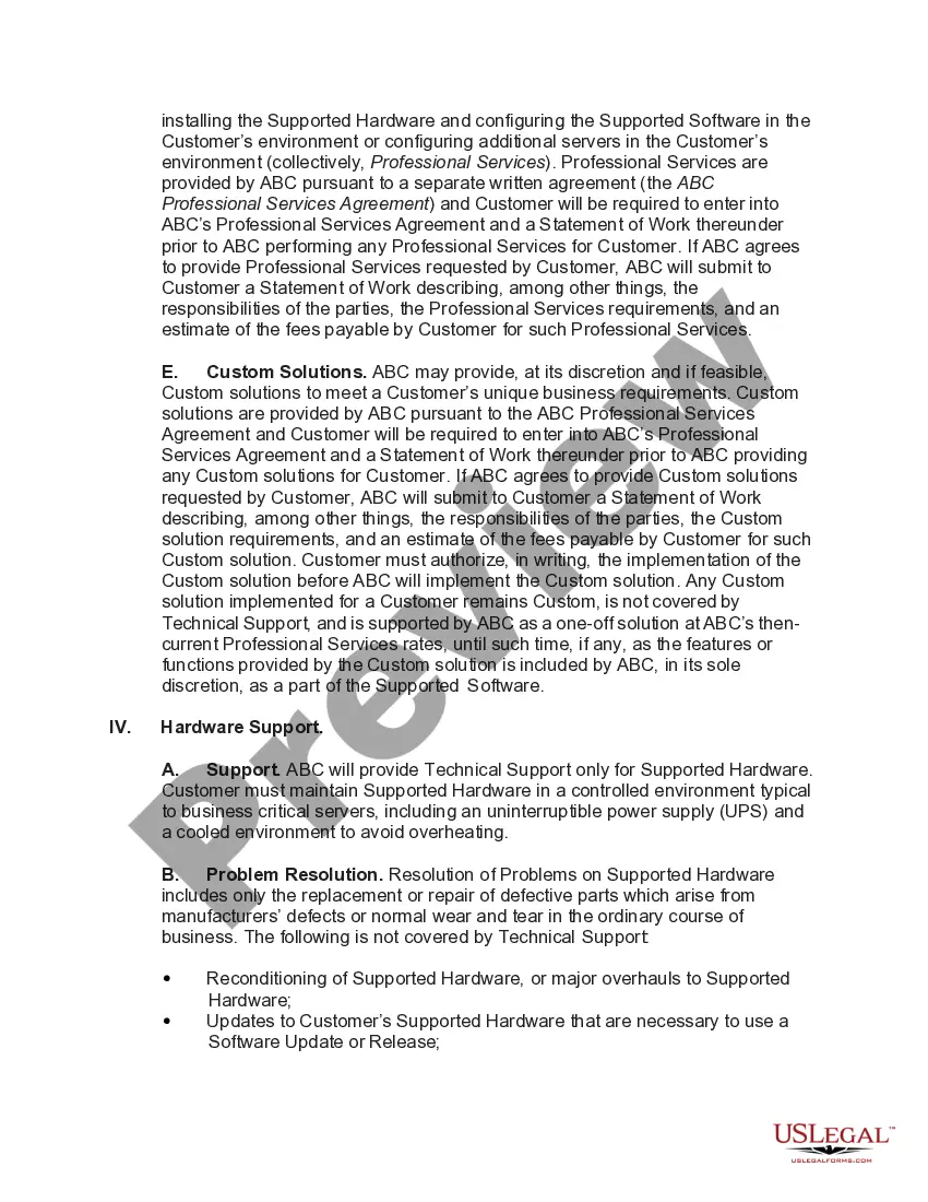 Get Software and Hardware Maintenance and Technical Support Agreement Preview Software and Hardware Maintenance and Technical Support Agreement
