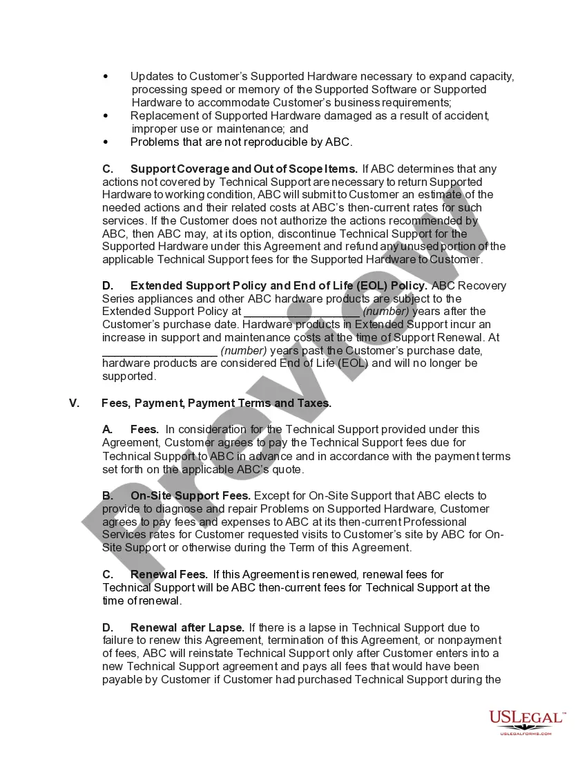 Get Software and Hardware Maintenance and Technical Support Agreement Preview Software and Hardware Maintenance and Technical Support Agreement