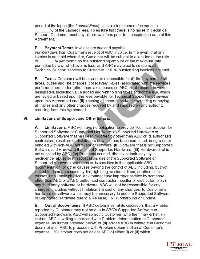 Get Software and Hardware Maintenance and Technical Support Agreement Preview Software and Hardware Maintenance and Technical Support Agreement