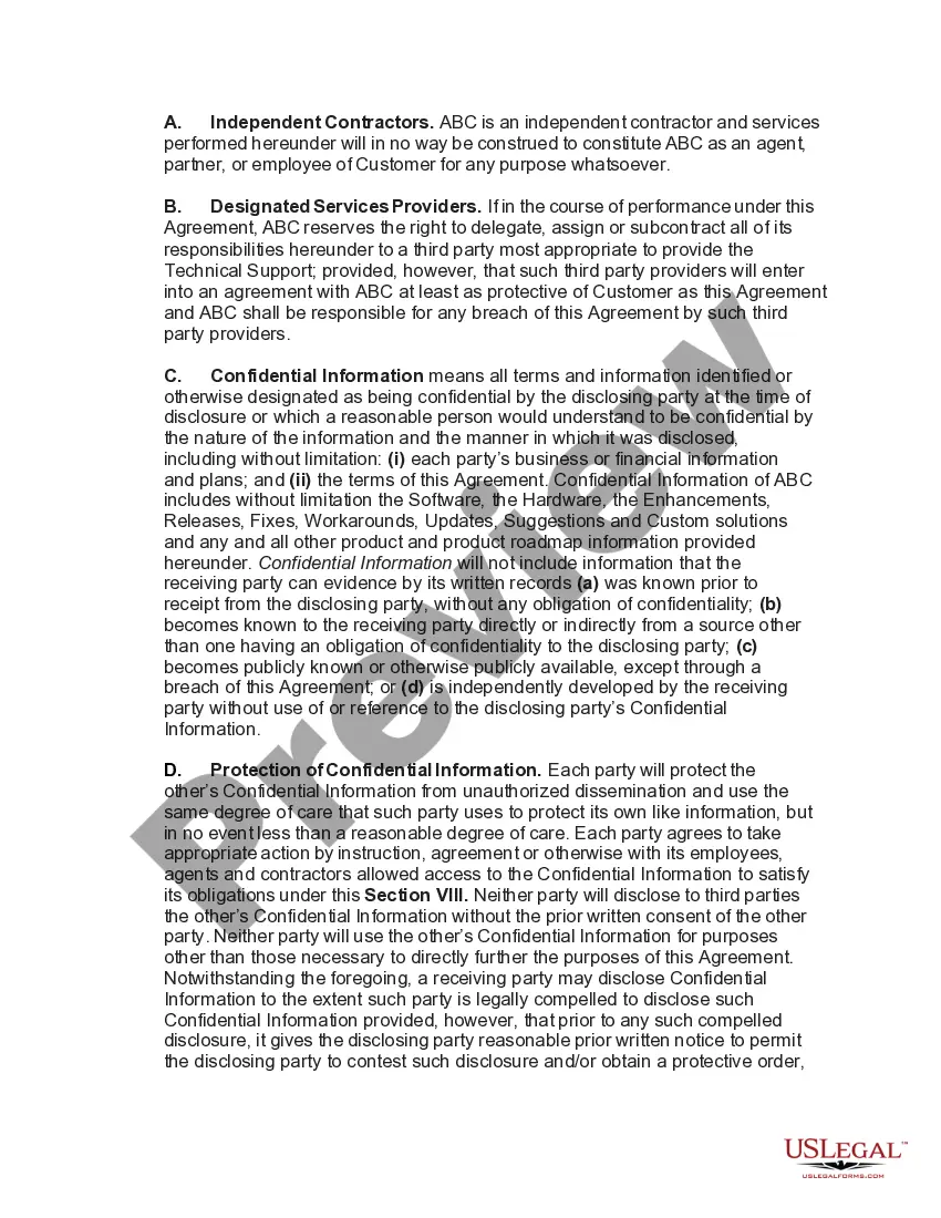Get Software and Hardware Maintenance and Technical Support Agreement Preview Software and Hardware Maintenance and Technical Support Agreement