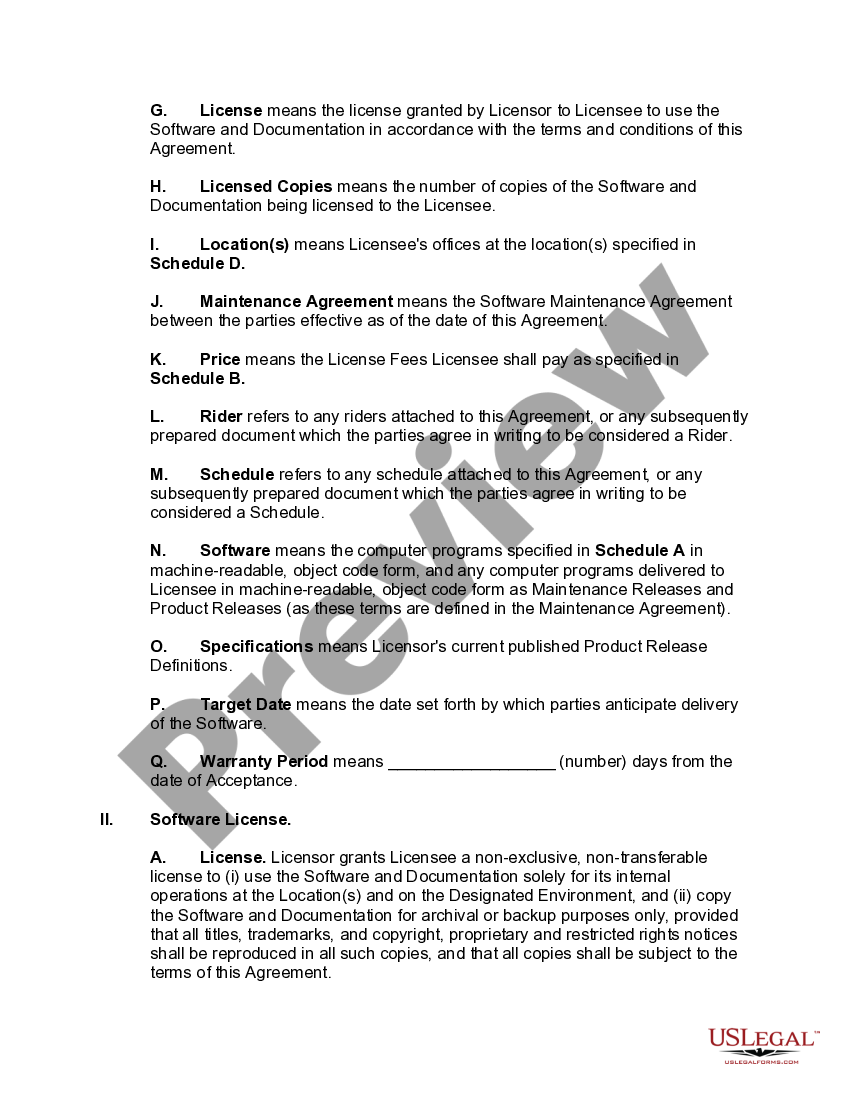 Kentucky Software License Agreement for Certain Computer Programs