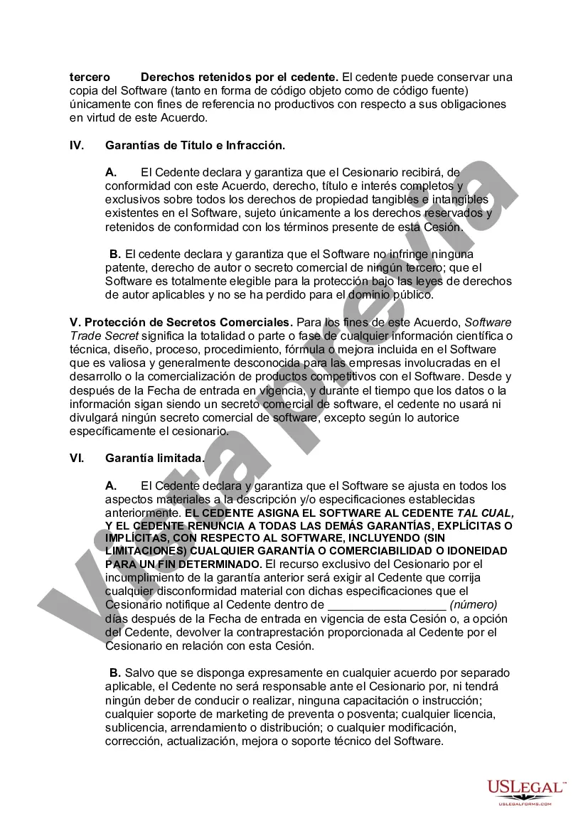 Preview Asignación de derechos de autor del software