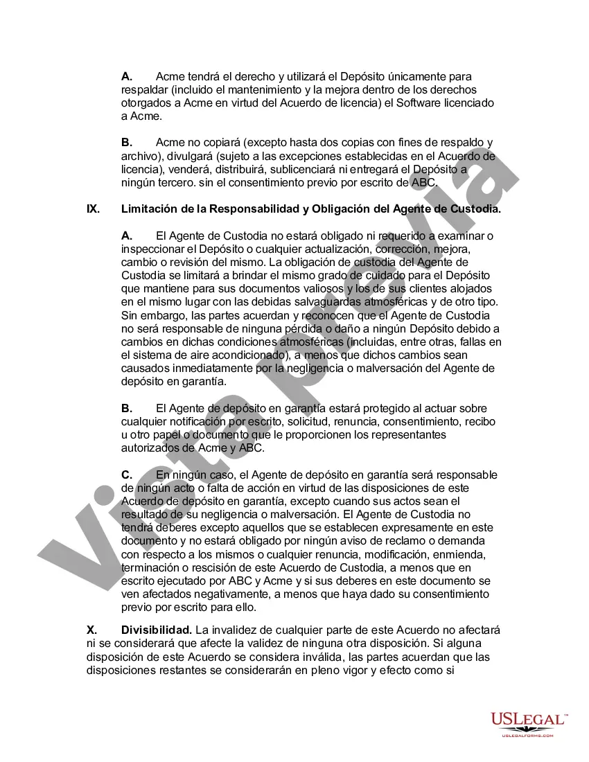 Get Acuerdo de depósito en garantía para el código fuente del software Preview Acuerdo de depósito en garantía para el código fuente del software