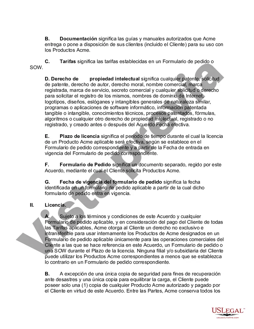 Preview Licencia maestra de software y contrato de servicio