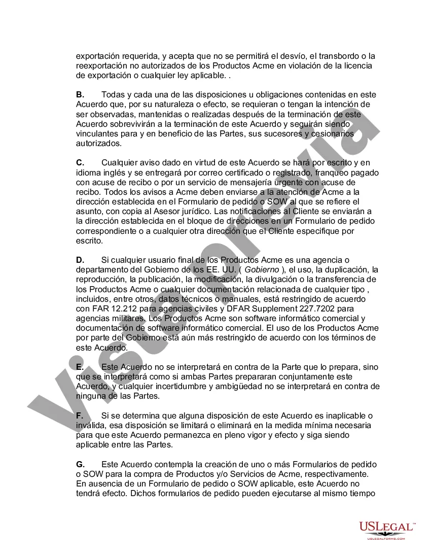 Preview Licencia maestra de software y contrato de servicio