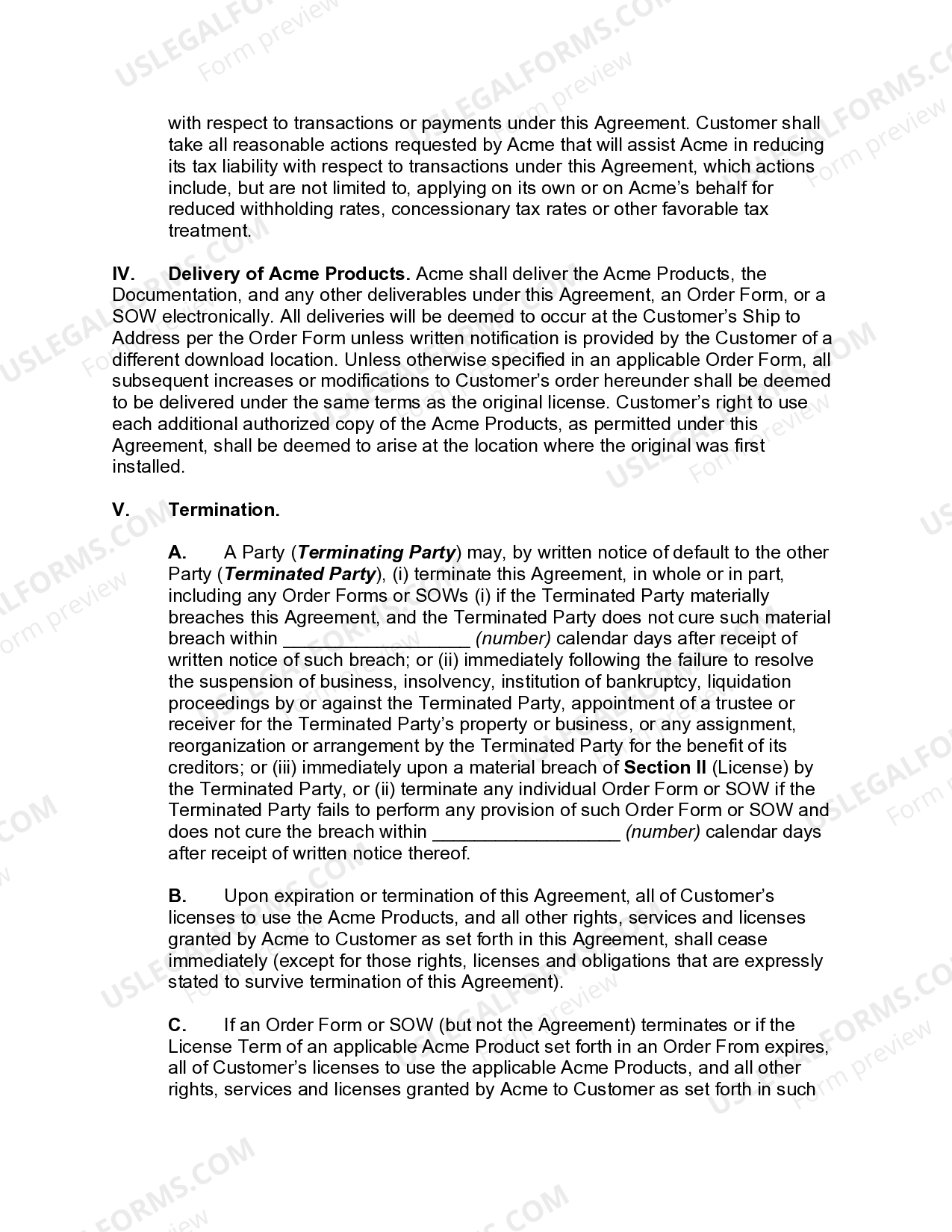 Utah Master Software License And Service Agreement US Legal Forms