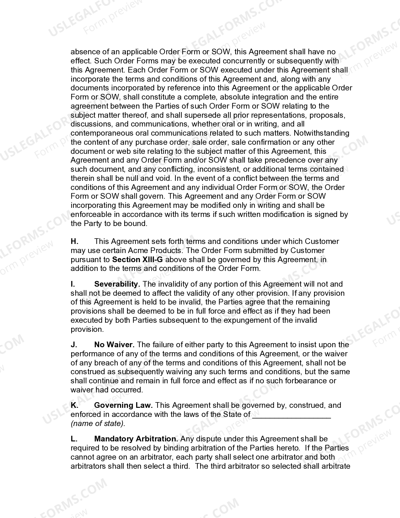 Utah Master Software License And Service Agreement US Legal Forms