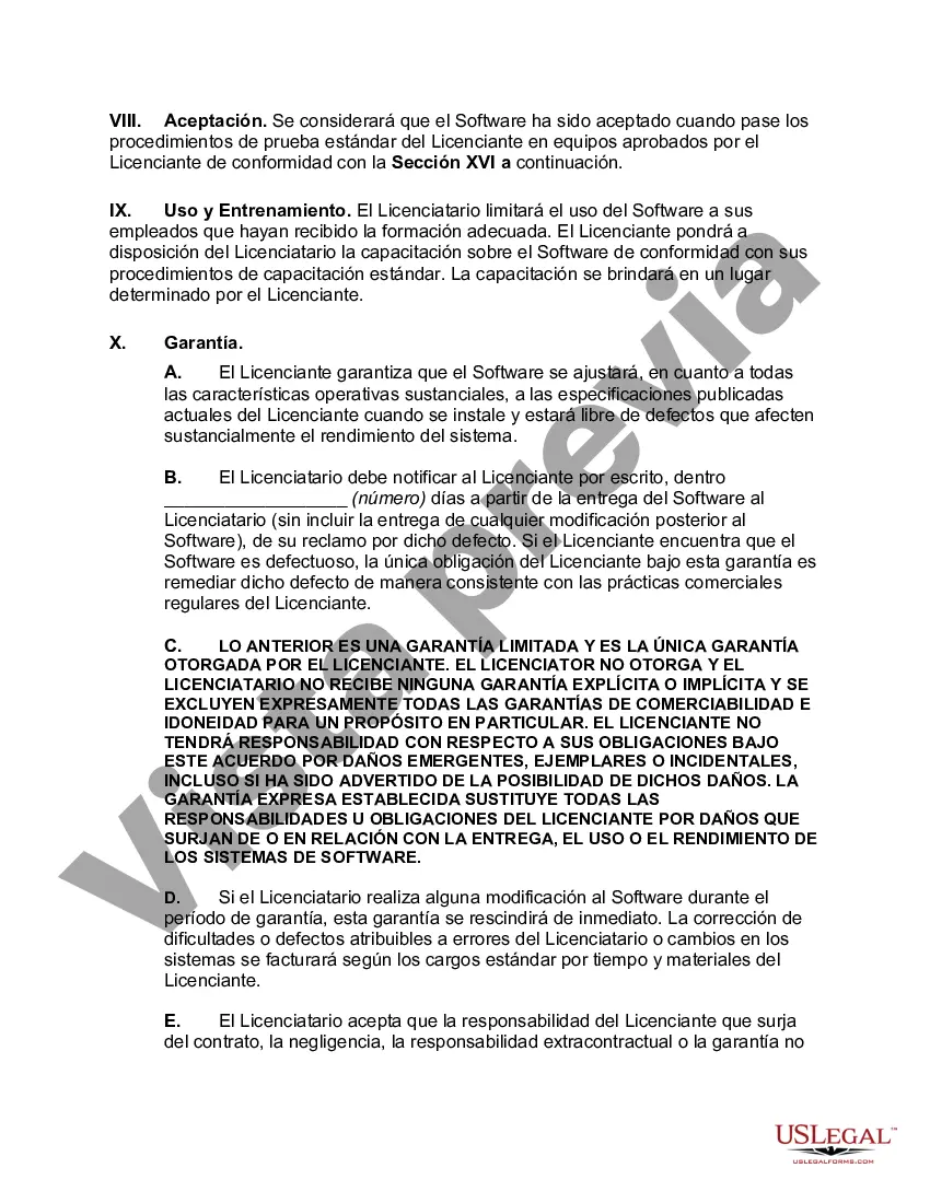 Preview Contrato de licencia de software orientado al proveedor, no exclusivo, intransferible y perpetuo