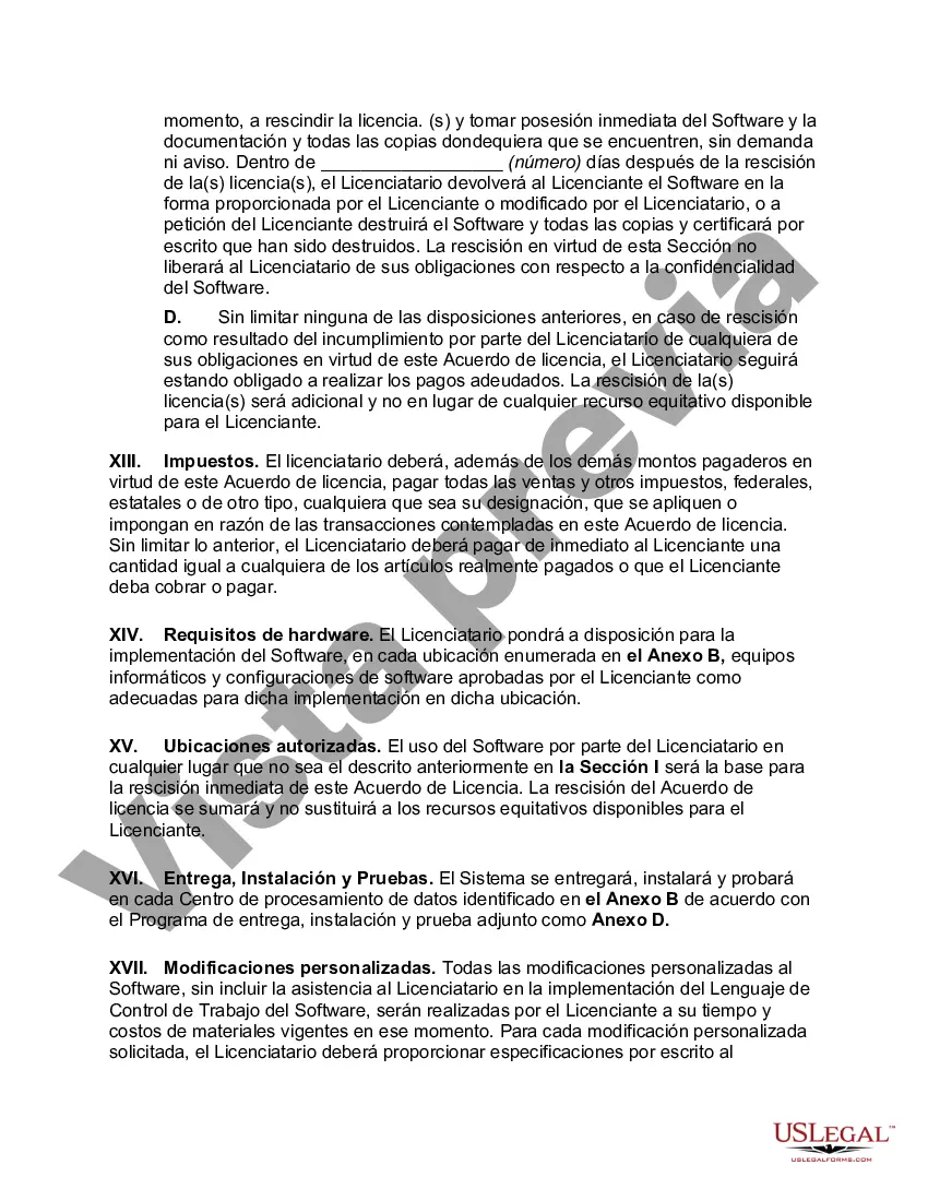 Preview Contrato de licencia de software orientado al proveedor, no exclusivo, intransferible y perpetuo