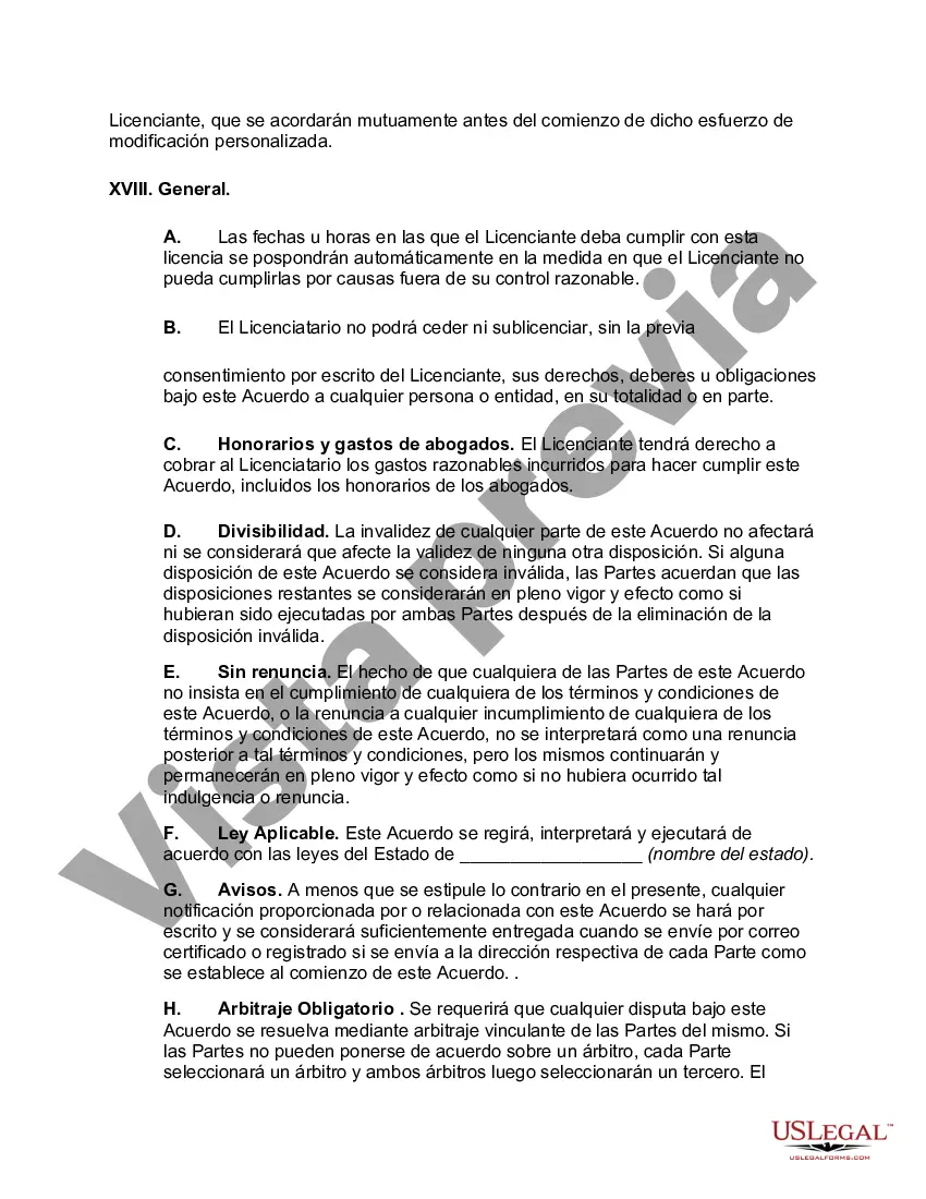 Preview Contrato de licencia de software orientado al proveedor, no exclusivo, intransferible y perpetuo