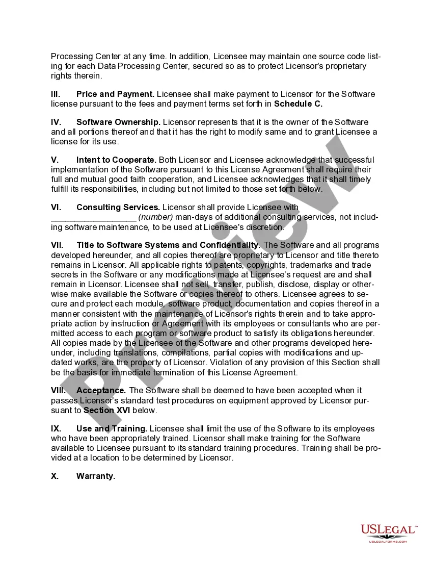 Preview Perpetual Nontransferable Nonexclusive Vendor-Oriented Software License Agreement