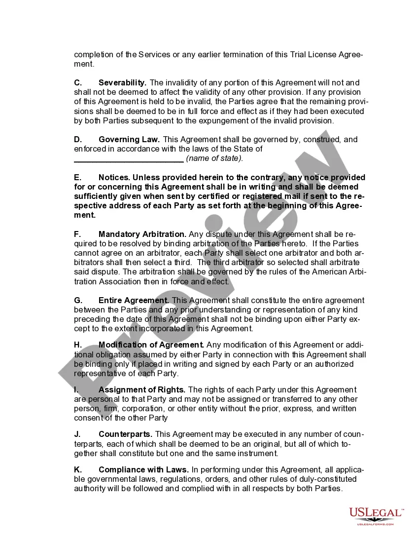 Get Trial License Agreement to Allow Evaluation of Software Product Preview Trial License Agreement to Allow Evaluation of Software Product