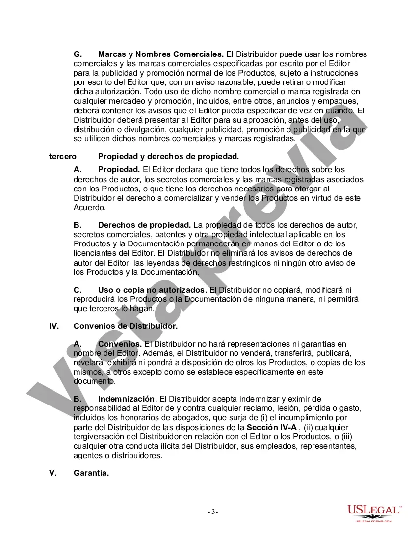 Preview Acuerdo de distribución de software entre el editor y el distribuidor