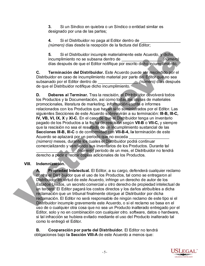 Preview Acuerdo de distribución de software entre el editor y el distribuidor