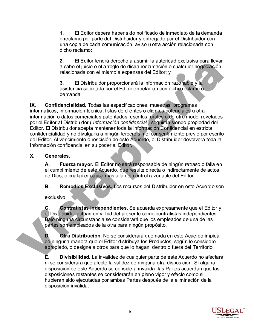 Preview Acuerdo de distribución de software entre el editor y el distribuidor