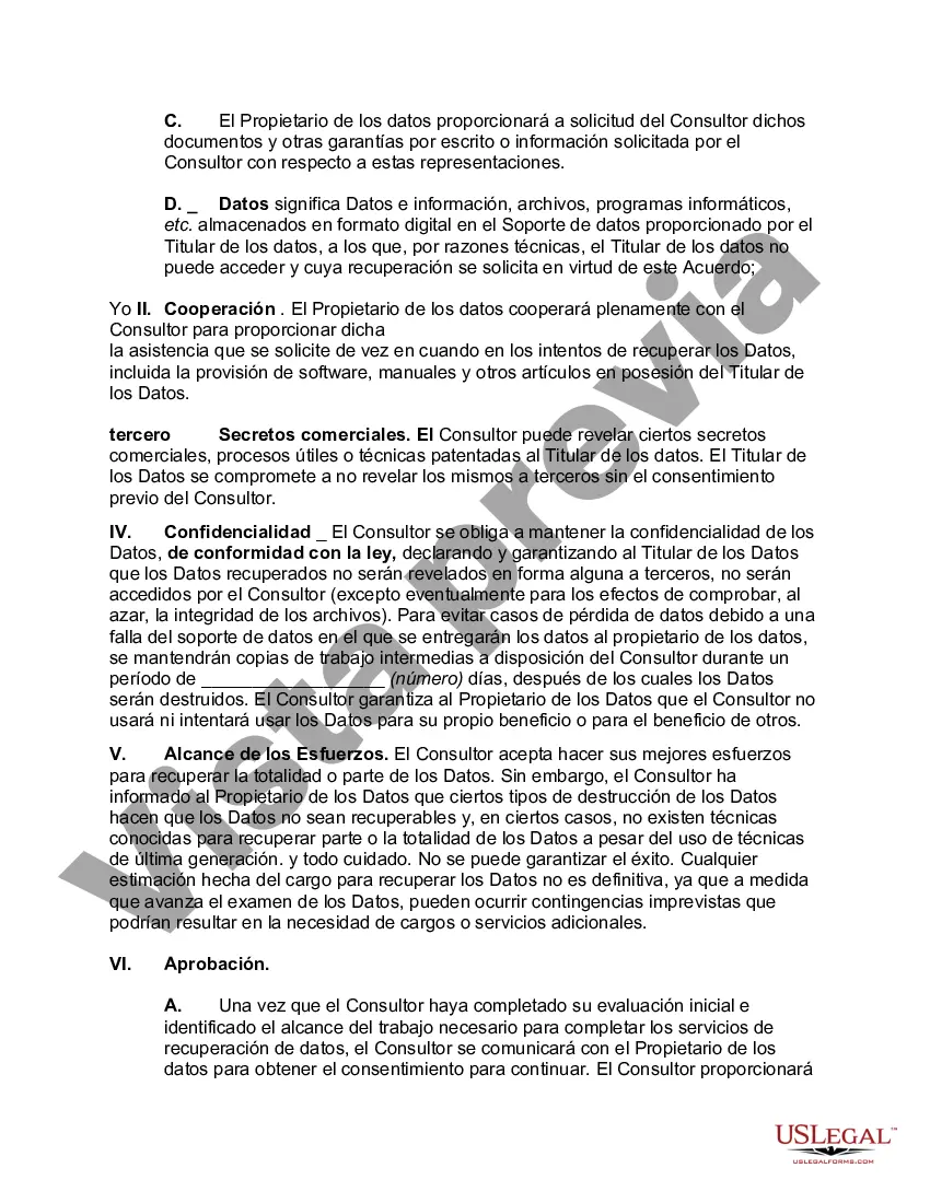 Preview Acuerdo de recuperación de datos