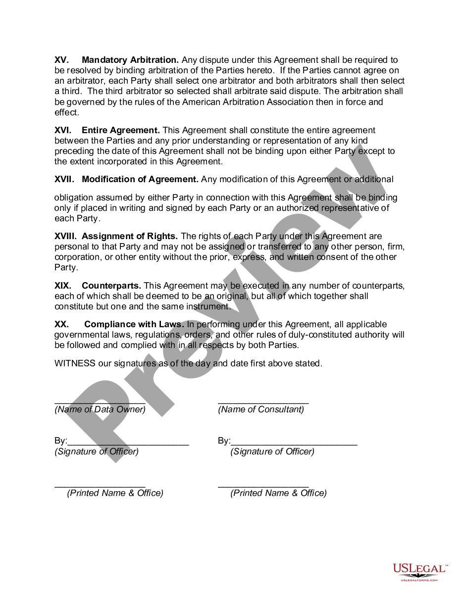 Alabama Data Recovery Agreement Us Legal Forms