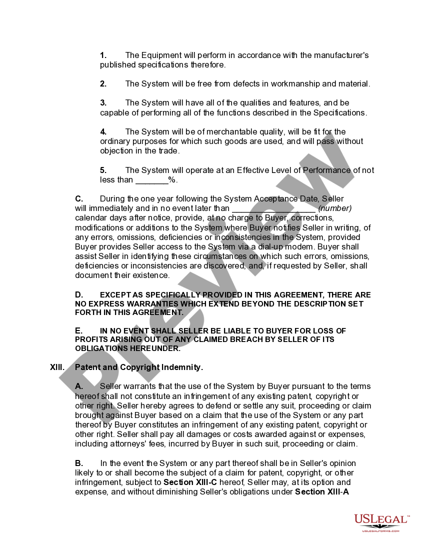 Idaho Hardware Purchase and Software License Agreement US Legal Forms